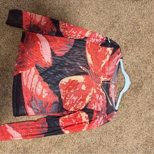 Missguided Vibrant Red and Black Patterned Top